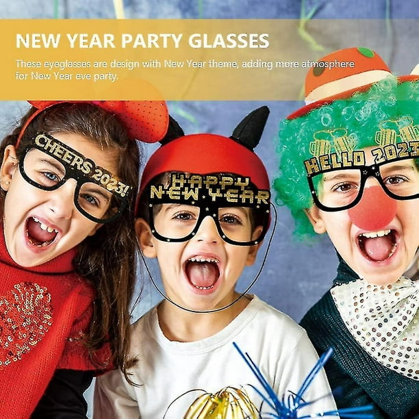 ABOOFAN Lentes con números 2023, marco de anteojos para fiesta de Año Nuevo  2023, gafas para fiesta de Año Nuevo, decoración de anteojos para fiesta