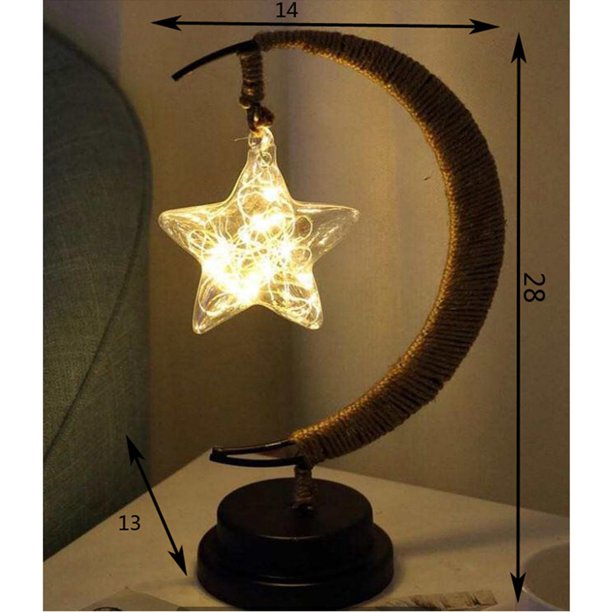 Lámpara de techo, de luna y estrellas, led, de aluminio, con 5 bombillas,  para dormitorio de niños (luz blanca)