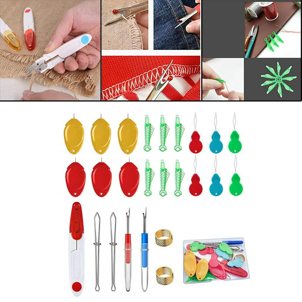Enhebrador de agujas rojo plástico