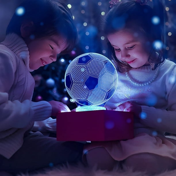 Luz nocturna de fútbol, ​​LED 3D ilusión óptica luz nocturna lámpara para  niños, ilusión efecto de noche de fútbol para dormitorio mesita de noche  hija hijo sorpresa regalo de cumpleaños decoración d