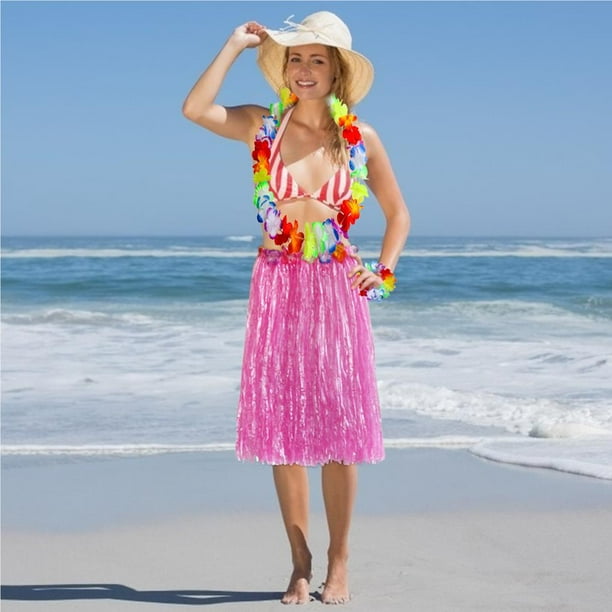 Disfraz Hawaiana Mujer,4 Juegos de 24 Disfraz Hawaiana,Falda Hawaiana con  Collar Hawaiano,Disfraz de Hawaiana Niña,Falda Hawaiana Mujer,Faldas  Hawaianas,Disfraz Hawaiano con Diadema Pulsera Collar : : Hogar y  cocina