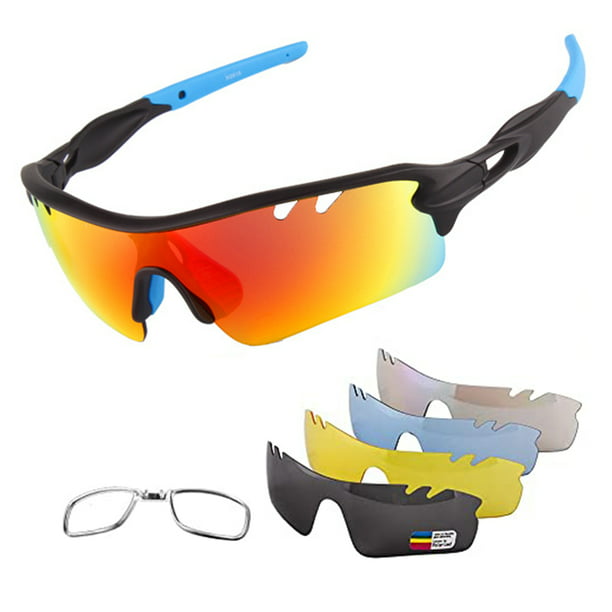 Gafas de sol deportivas polarizadas para hombres, gafas de sol para ciclismo,  con 4 lentes intercambiables, se pueden usar para hombres y mujeres  corriendo, beisbol y golf Ormromra 220825-3