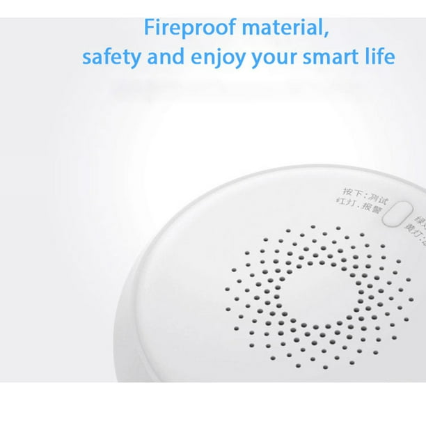 Detector de humo Wifi, Sensor de alarma de incendio inteligente, Sistema de  seguridad inalámbrico Smart Life Tuya App Control Smart Home (blanco)