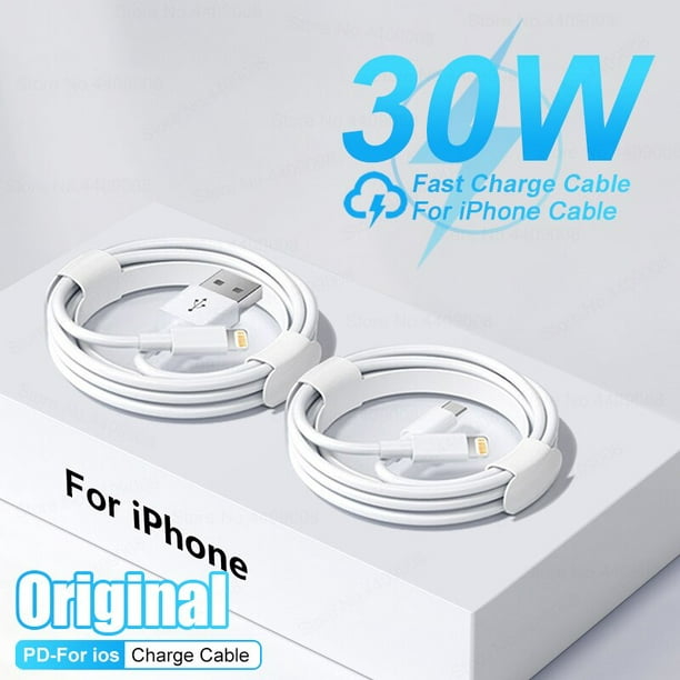 30W Original Cable de Carga Rápida Para el iPhone de Apple 14 13 12 11 Pro  Max USB C Cable X XR XS 7 8 14 Plus Cargador de Teléfono Accesorios