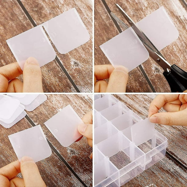 Paquete de 2 cajas organizadoras de plástico transparente de 36 rejillas  con divisores ajustables, pequeños organizadores de manualidades y