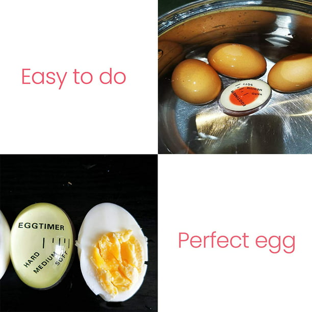Temporizador de huevos para hervir huevos Termómetro de huevos duros y  blandos Indicador de cambio de color Juego de 2 Temporizador de huevos que