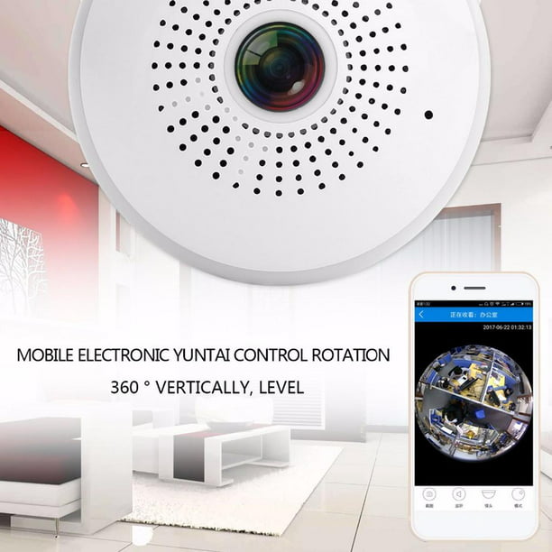 Cámara de Seguridad WiFi 1080P 360 grados panorámica CCTV inalámbrica cámara  blanco Sunnimix Cámara de seguridad