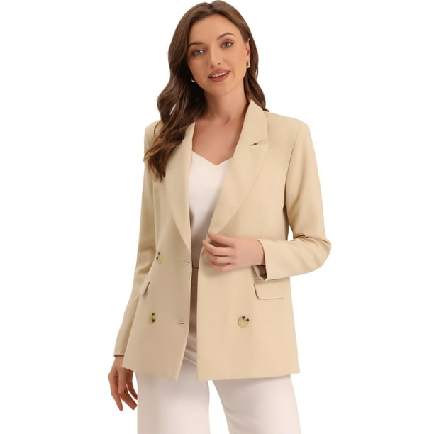 Chaqueta de terciopelo para mujer, 1 botón, ajuste delgado, casual, solapa,  para oficina, ropa exterior con bolsillos