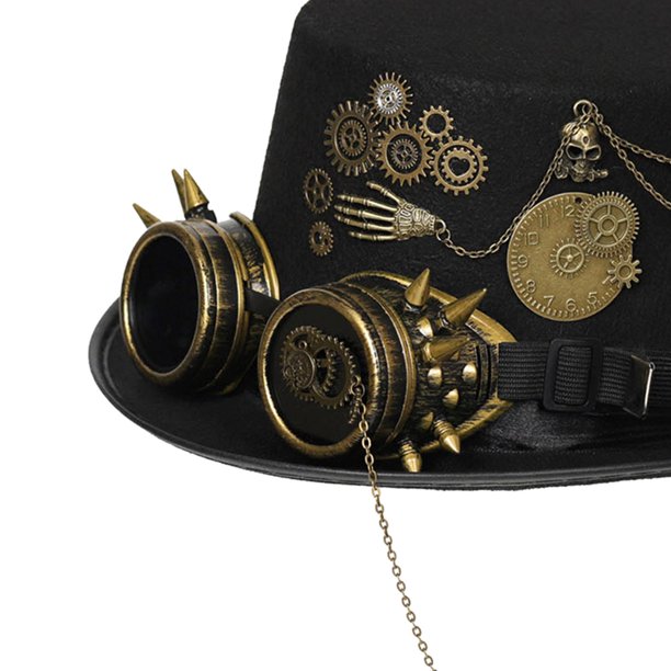 Sombrero de copa Steampunk negro con gafas Gafas Steampunk, Sombrero con  velo, Engranajes Steampunk, Accesorios Steampunk, Traje de Halloween  Steampunk -  México