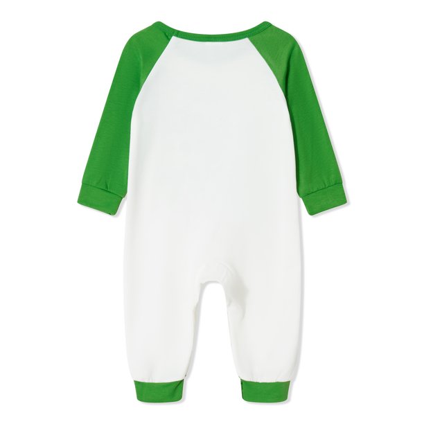 Pijamas NavideñOs Para La Familia Blusa De Letra Impresa Y Pijama De  PantalóN A Cuadros Verdes ; Bebé 6-9 Meses