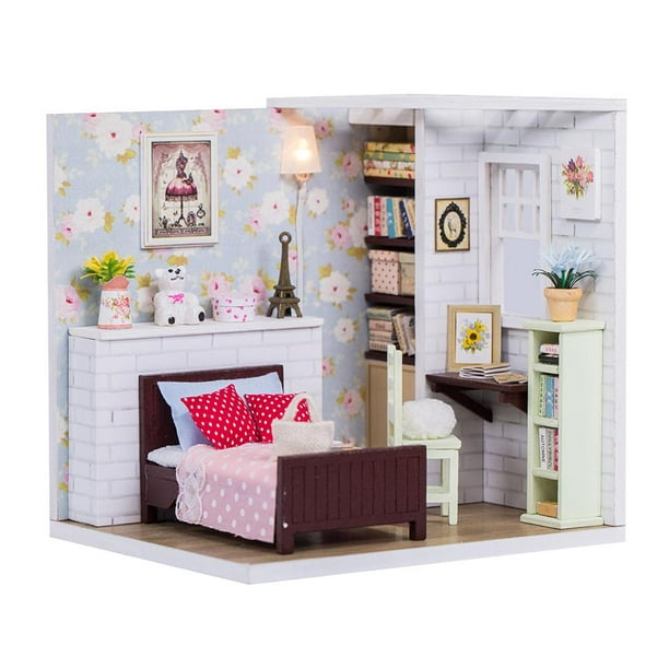 Casa De En Miniatura Con Muebles, De Dormitorio De De Bricolaje, Sala  Creativa De 1:24 Para De San Valentín Salvador Casa de muñecas en miniatura  DIY