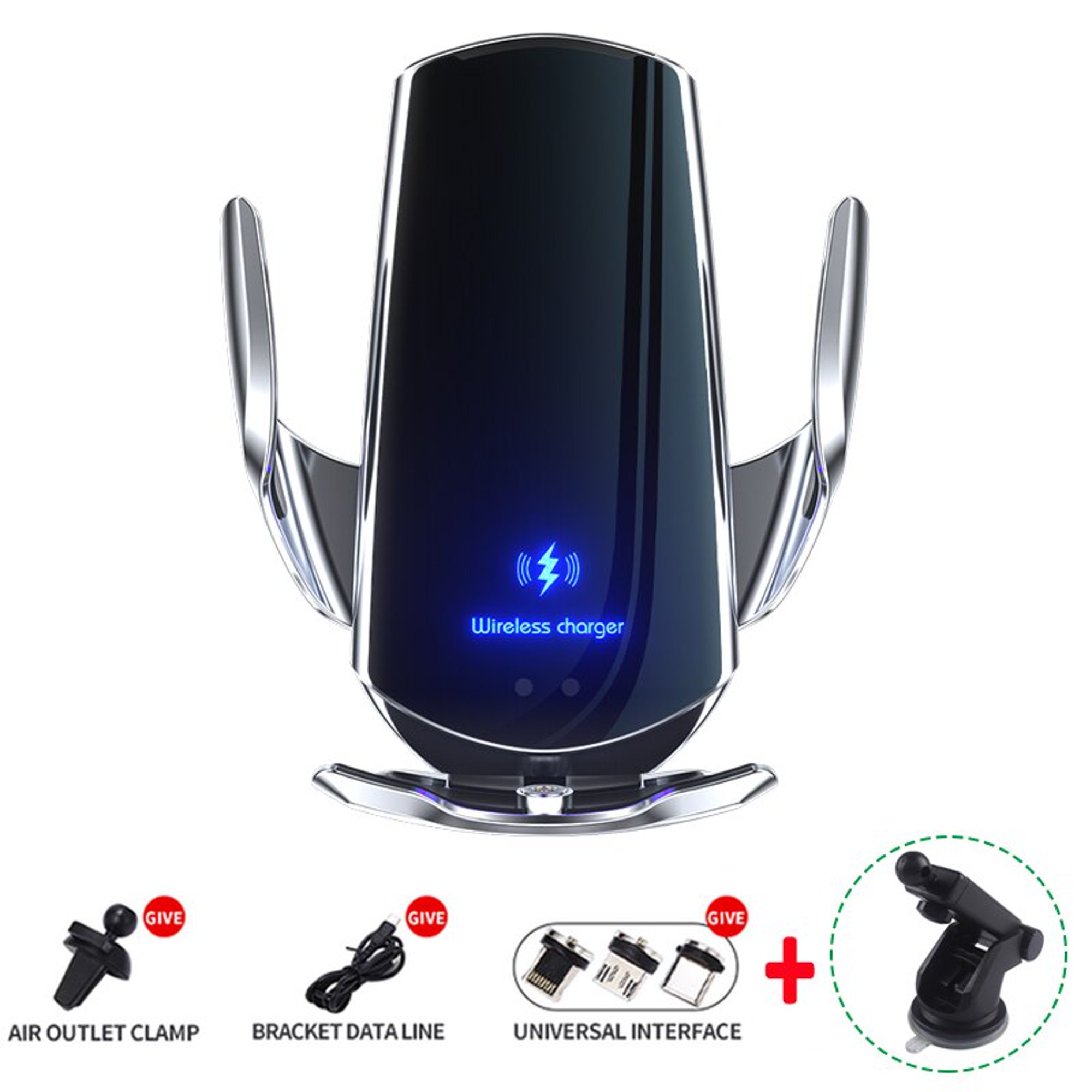 Cargador inalámbrico magnético de 100W para coche, soporte de teléfono para  iPhone 14, 13, 12, Samsu Fivean Soporte para teléfono de coche