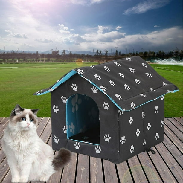 Casas para gatos al aire libre, casa para gatos exterior a prueba de  lluvia, tienda de campaña para gatos al aire libre con techo de tela Oxford  resistente al agua