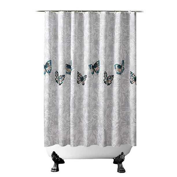 Cortina de ducha de tela para baño, cortinas de ducha impermeables de  poliéster con ojales y ganchos, decoración de baño de secado rápido para  baño
