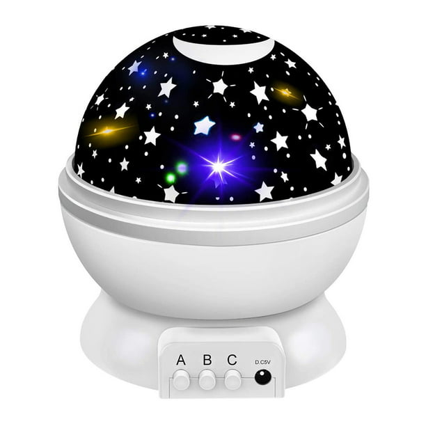 3 colores estrellado estrella cielo proyector luz nocturna lámpara  giratoria para dormir niños bebé dormitorio decoración [envío gratis]