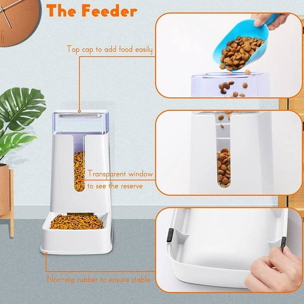 Dispensador de agua para perros de 1 galón, dispensador automático de agua  para gatos, gran capacidad para mascotas pequeñas y medianas (agua azul)