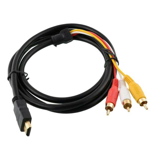Adaptador de Cable Baoblaze HDMI a 3 RCA Macho, Audio y Video para TV HDTV  (Negro)