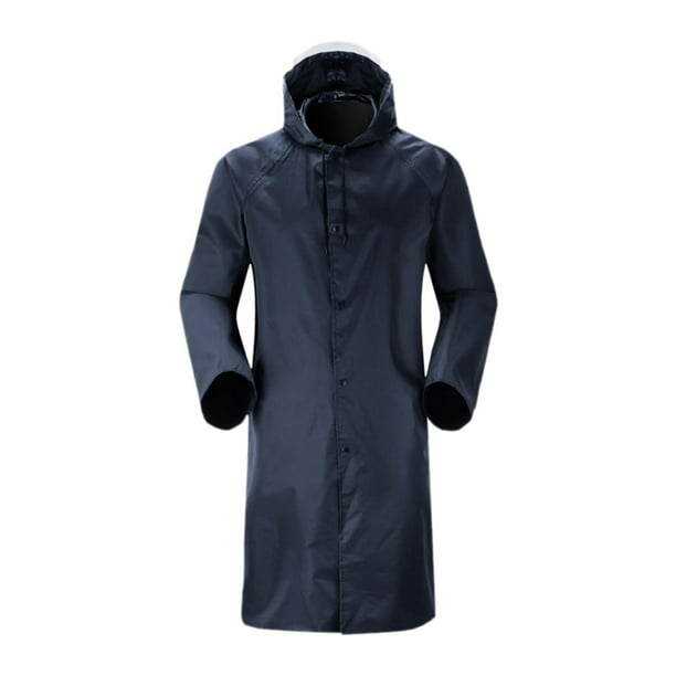 Chubasquero con capucha para hombre, chubasquero largo activo ligero  impermeable para senderismo L Yuyangstore abrigos de lluvia para hombre