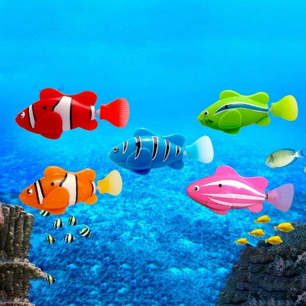 Juguetes interactivos de peces robot para gatos, peces de natación  activados por agua con luz LED, juguete de baño de peces de plástico para  niños 2022 nuevo (verde) oso de fresa Electrónica