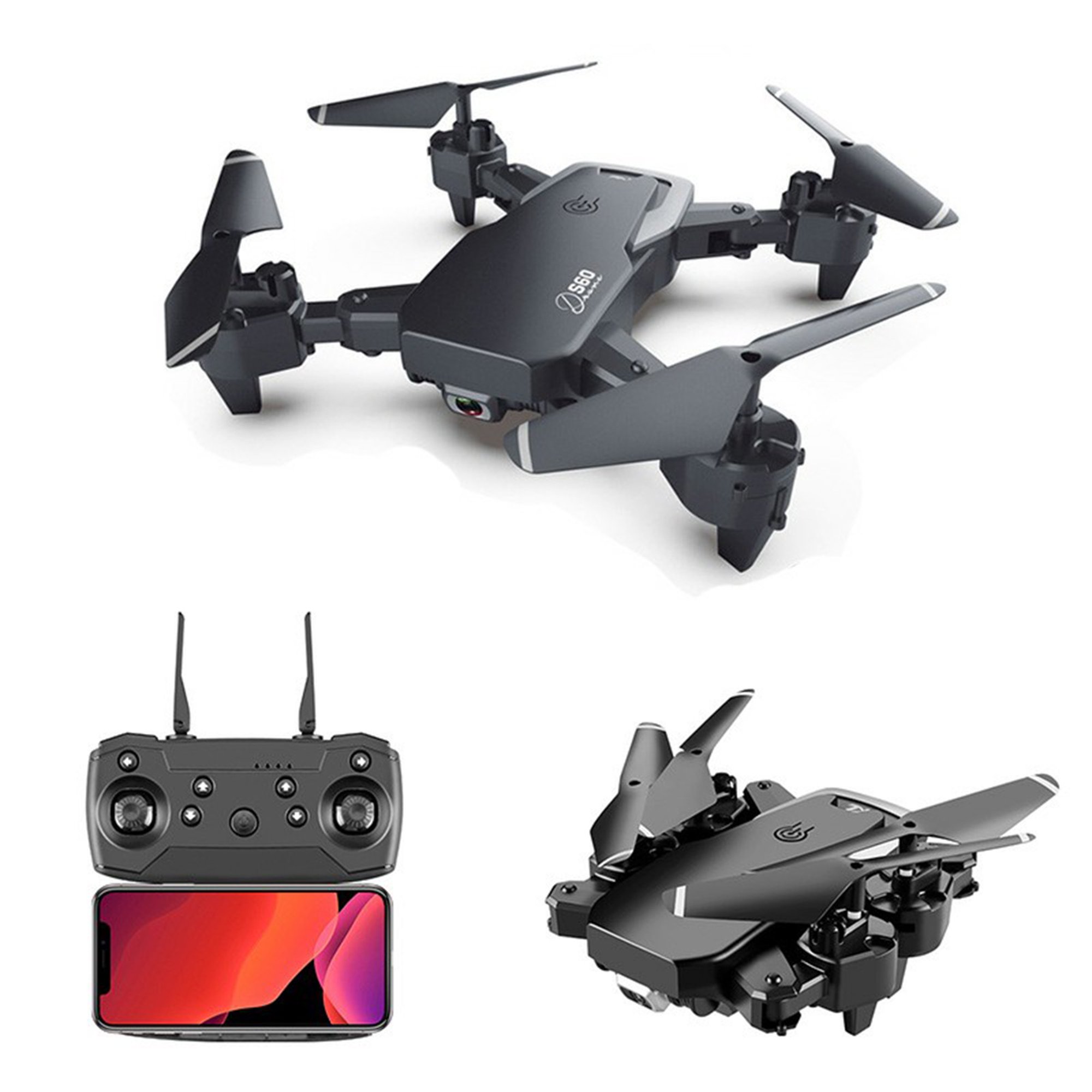 XIAOKEKE S60 Drone Pliable avec Caméra HD 4K Grand Angle WiFi FPV avec Vol  De Trajectoire, 3D VR, Mode sans Tête, 360°Flips [349] - Cdiscount Jeux -  Jouets