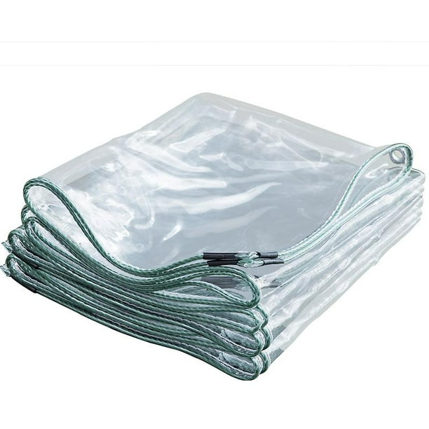 Lona transparente de PVC impermeable con ojales, cubierta
