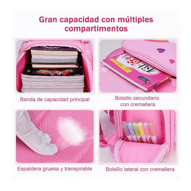 Mochila escolar para niños de 6 a 12 años / Conjunto de mochila escolar  para niña Mochila escolar li esquí