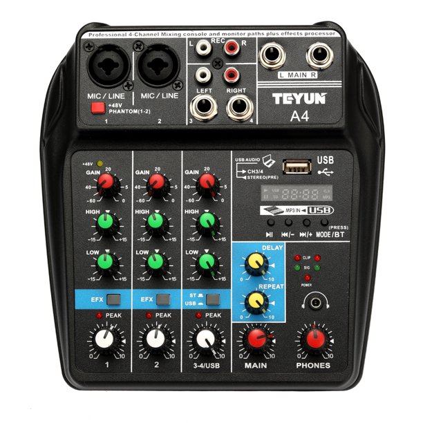 MXL MM-4000 Battery/USB Powered 4CH Audio Mixer for Mobile Devices