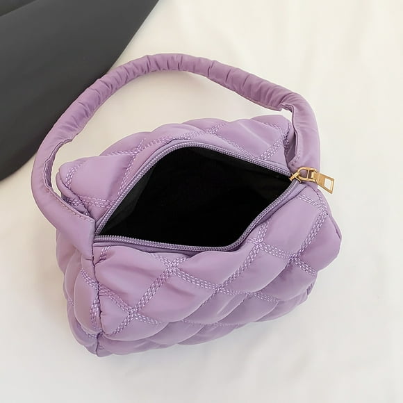 bolsos de hombro para mujer bolsos tote de nailon rhombic lattice bolsos acolchados púrpura wdftyju para estrenar