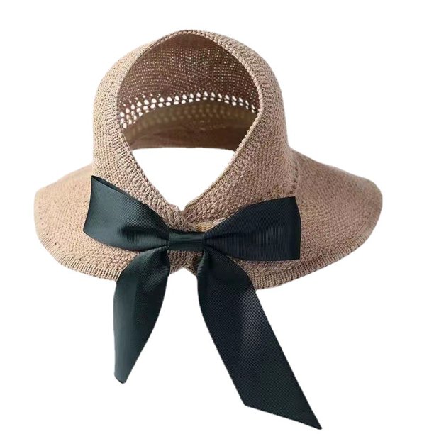 Sombrero De Playa De Paja De Verano Con Ala Ancha Y Cordón Para El