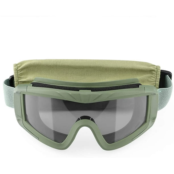 Gafas Airsoft Gafas de seguridad tácticas Gafas antiniebla Caza Ciclismo  (Armygreen) Rojo Verde