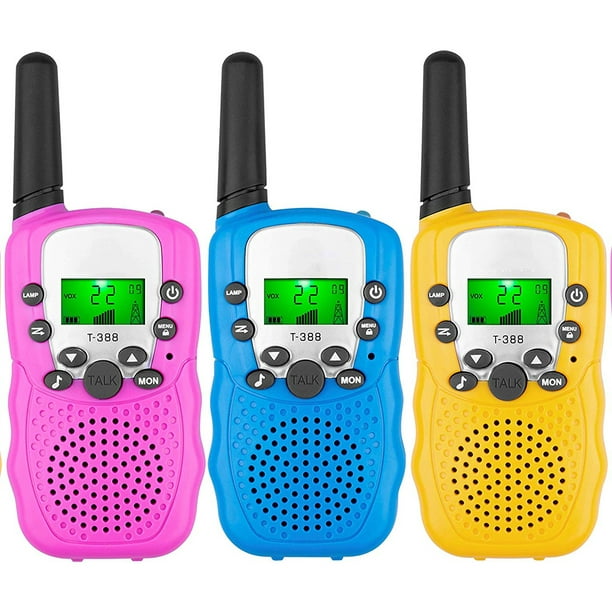  Walkie Talkies recargables para niños, radio bidireccional  Walky Talky con linterna para niños de largo alcance, paquete de 2  interfonos de juguete para niños de 6 a 12 años, juego al