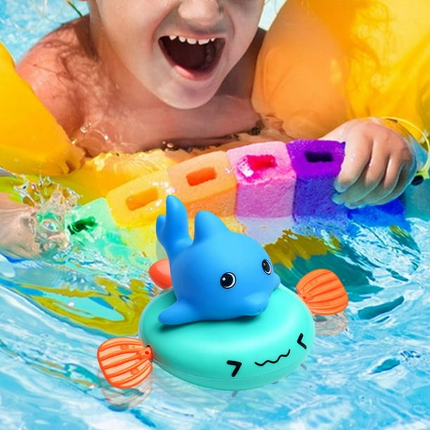 Juguetes de baño para bebé, juguete para jugar en la bañera con cuerda para  tirar del agua, juguete flotante para bañera de bebé, rellenos de bolsas,  Delfín CUTICAT juguetes de baño