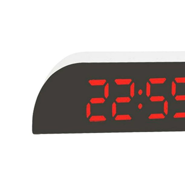 Reloj despertador digital, pantalla LED grande, pantalla de 12/24 tiempo  tiempo de tiempo de tiempo de , fecha, repetición y temperatura, con pilas,  reloj de noche para Luz blanca Soledad reloj digital