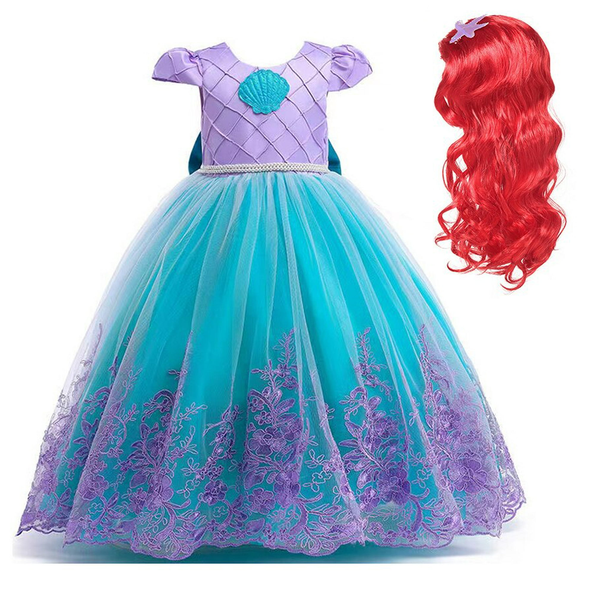 Disfraz de sirenita para niñas, vestido de princesa Ariel, Halloween,  Carnaval, fiesta de cumpleaños zhangmengya unisex