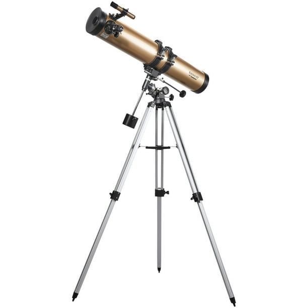 Telescopio Astronómico Reflector Tasco Luminova Dorado 900x114 mm  Profesional Montura Ecuatorial para Observación Astronómica y Terrestre