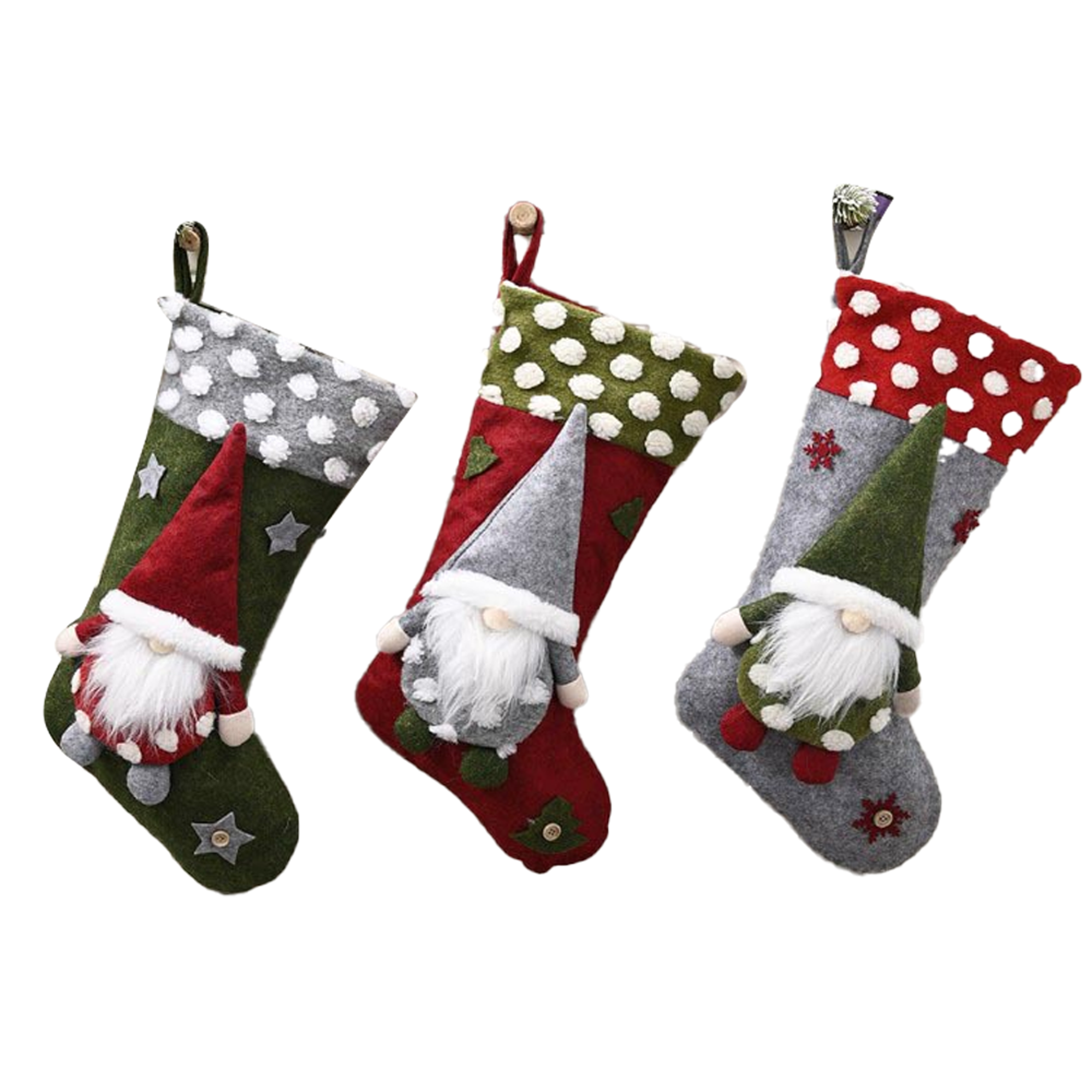 Paquete de 3 calcetines navideños, gnomos 3D, calcetines navideños de ...