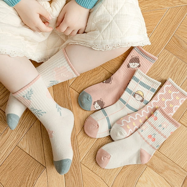 5 pares de calcetines hasta la rodilla para bebé niña lindos calcetines  antideslizantes Baby Princes Adepaton