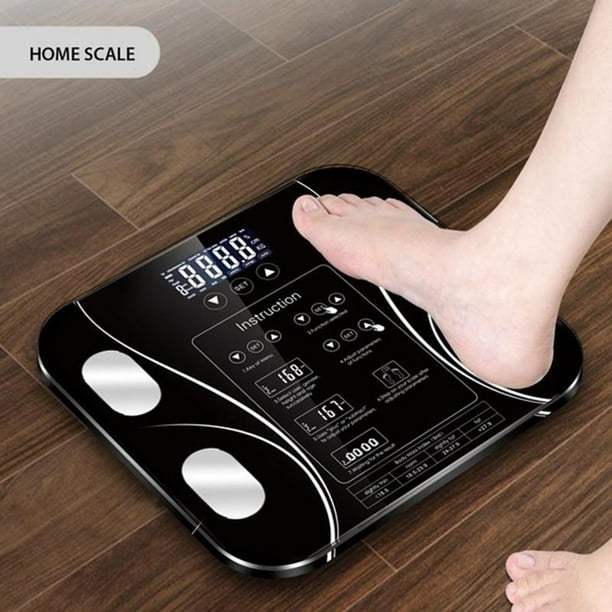 Báscula de grasa corporal inteligente BMI báscula digital para baño,  báscula de peso inalámbrica, analizador de composición corporal con  aplicación