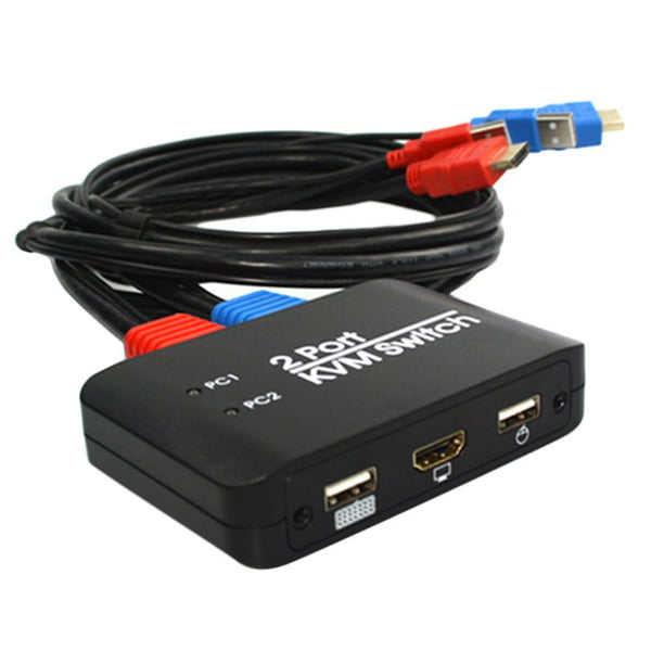 Interruptor HDMI 4K HDMI Splitter- Conmutador HDMI bidireccional de  aluminio, 2 entradas, 1 salida, divisor de interruptor HDMI 2 x 1/1 x 2,  soporte