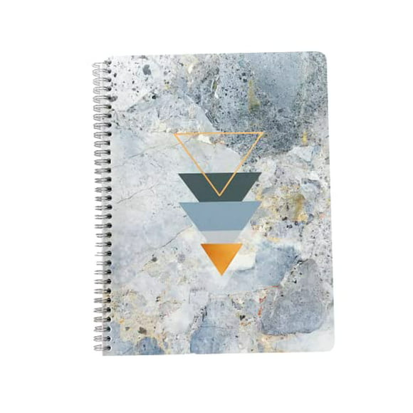cuaderno grande mármol azul triángulos cuadros espiral rock design back to school collection
