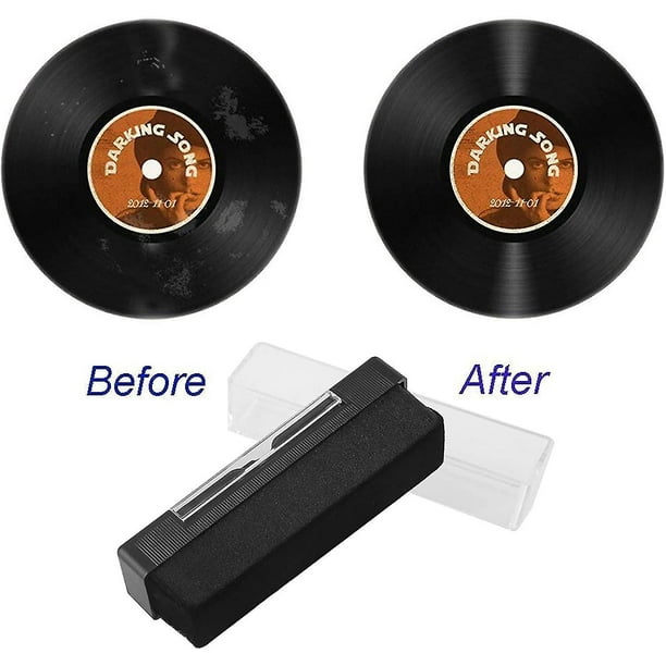  Kit limpiador de discos de vinilo, kit completo de limpieza de  discos de vinilo 7 en 1 para álbumes de discos, terciopelo suave, cepillo  de microfibra de nailon, líquido limpiador, protector