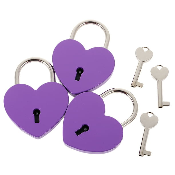 Candados en forma de corazón, pequeño candado plateado con llaves,  cerraduras decorativas de metal para joyero, caja de almacenamiento,  diario, mini