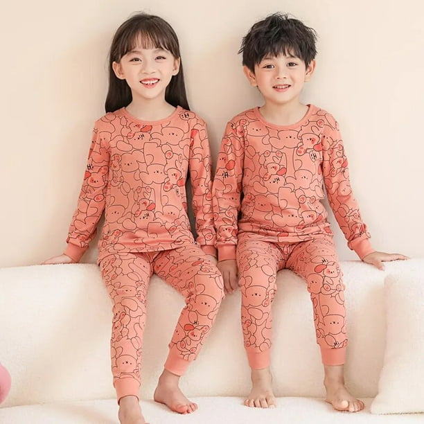 Conjuntos de pijamas de algodón para niños y niñas, traje de manga larga  para otoño, ropa de dormir de Navidad para niños de 4, 6, 8, 10 y 12 años