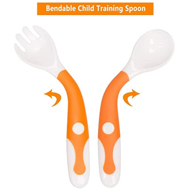 Utensilios Cucharas Tenedores Bebés pequeños Niños Alimentación Cuchara de  entrenamiento Fácil agarre Plegable Cucharas de aprendizaje perfectas para
