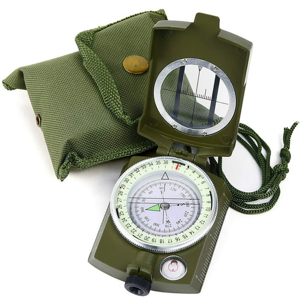 Cammenga Brújula lente de tritio militar oficial de Estados Unidos,  brújulas de mano impermeables precisas con bolsa para senderismo,  campamento