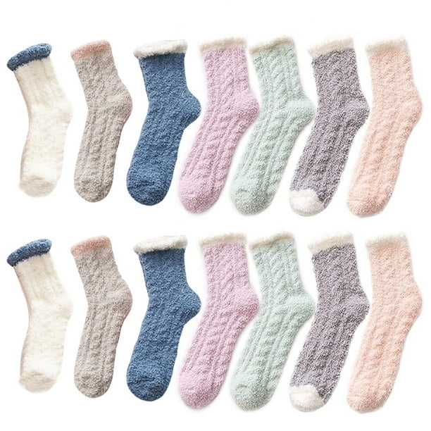 SOIMISS 3 pares de calcetines cálidos para habitación de invierno,  calcetines esponjosos, pantuflas para adultos, calcetines gruesos,  calcetines de