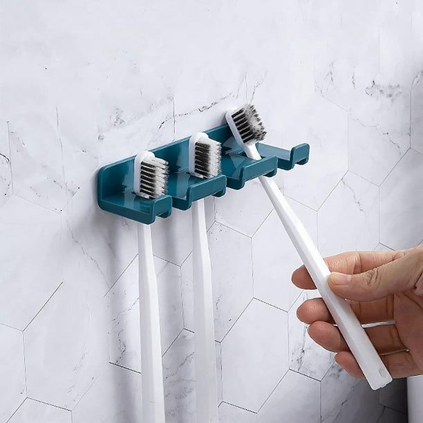 Soporte para cepillos de dientes sin rastro, gancho montado en la pared  para baño, soporte para cepillos de dientes para adultos, colgador para  Baño JM
