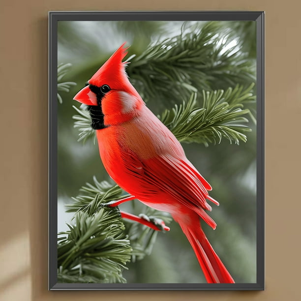 Pintura cardinal roja para telas