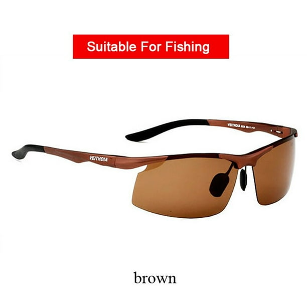 VEITHDIA-gafas de sol de aluminio para hombre, lentes polarizadas UV400  rectangulares, sin montura, para conducir, pescar, deportivas, 6535 Fivean  unisex
