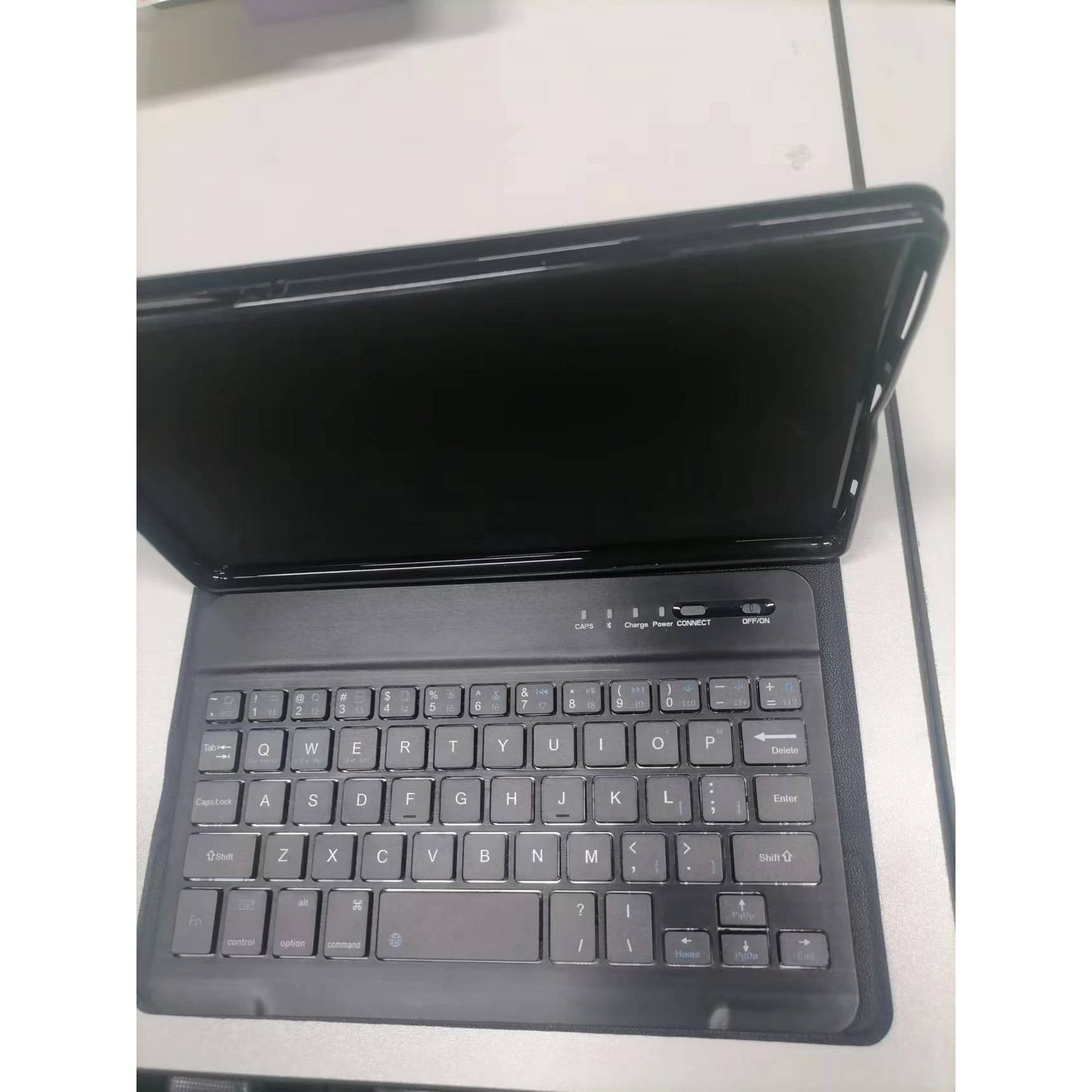 Teclado con carcasa protectora estuche protector de tableta desmontable portátil con ranura para lápiz de teclado bt compatible con samsung tab a7 lite 8.7 / t220 / t225 negro romacci teclado con carc